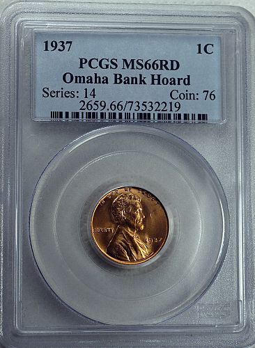 1937 Lincoln Cent --- Omaha Bank Hoard
