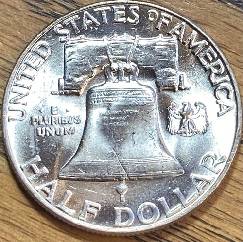 1956 Franklin half FRESH FROM THE ROLL super nice coin