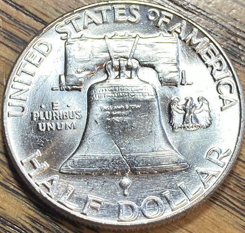 1956 Franklin half FRESH FROM THE ROLL super nice coin
