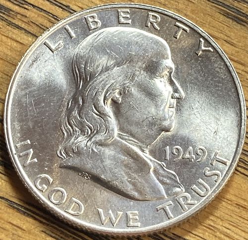1949D Franklin half in MINT STATE condition