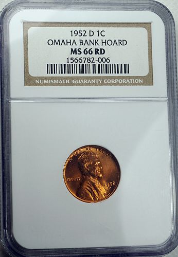 1952 D Lincoln Cent --- Omaha Bank Hoard