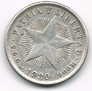 10 Centavos, Cuba, 1920