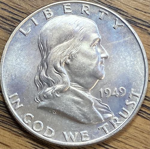1949D Franklin half in MINT STATE condition