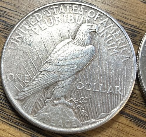 1924 & 1925 peace dollars in EXTREMELY FINE AND ALMOST UNCIRCULATED condition