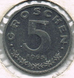 5 Groschen, Austria, 1965