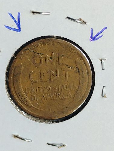 1915 LINCOLN WHEAT CENT G-4 OBVERSE & REVERSE LAMINATIONS ERROR COIN