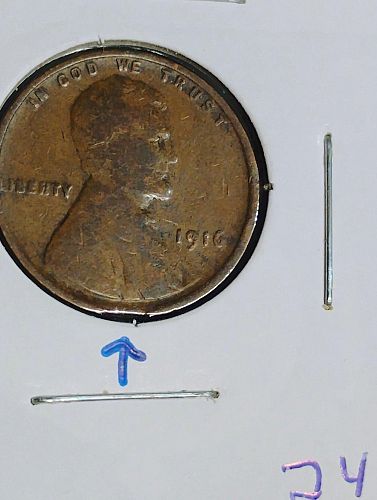 1916 LINCOLN WHEAT CENT G-6 RIM CLIP ERROR COIN