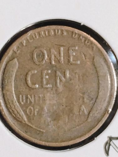 1918 LINCOLN WHEAT CENT VG-8 STRUCK THROUGH GREASE ERROR COIN