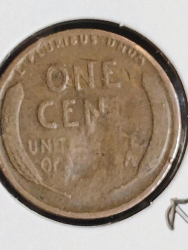 1918 LINCOLN WHEAT CENT VG-8 STRUCK THROUGH GREASE ERROR COIN