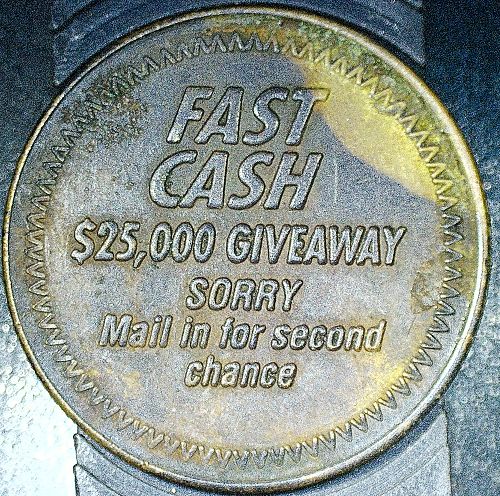 1992 Fast Cash $25,000 Giveaway Second Chance Token