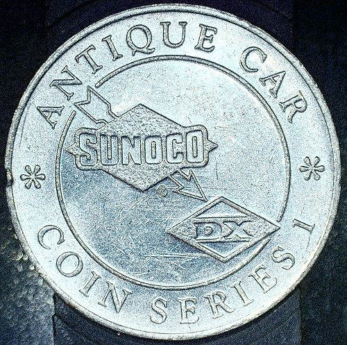 1968 SUNOCO ANTIQUE AUTO ALUMINUM MEDAL, CADILLAC LANDAULET