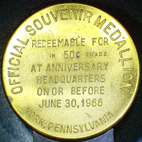 York Pennsylvania 225 year Anniversary Nation's First Capital 1966 Token