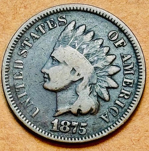 1875 Indian Head Cent, G+ condition