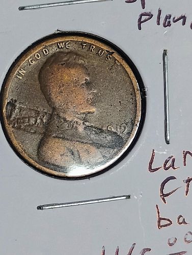 1919 LINCOLN WHEAT CENT VG-8 2.9 GR. S/T SPLIT PLANCHET & LAMINATIONS TRIPLE ERROR