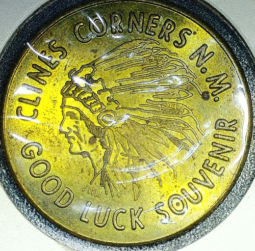 Vintage Souvenir Clines Corners New Mexico Good Luck Coin Token