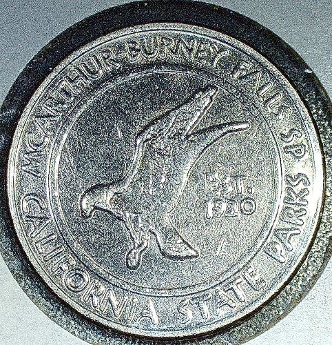 McArthur-Burney Falls California State Parks Souvenir Coin Token 22mm