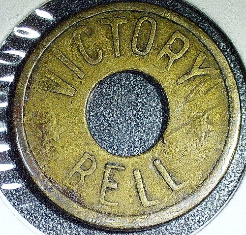 Victory Bell - Good For 5c In Trade Brass Donut Token 21mm