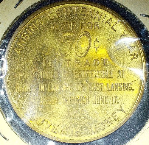 1959 Lansing Michigan 50 Cent Trade Token!
