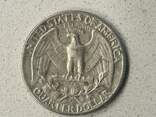 1964-D Washington Quarter, 90% Silver, exactly as shown