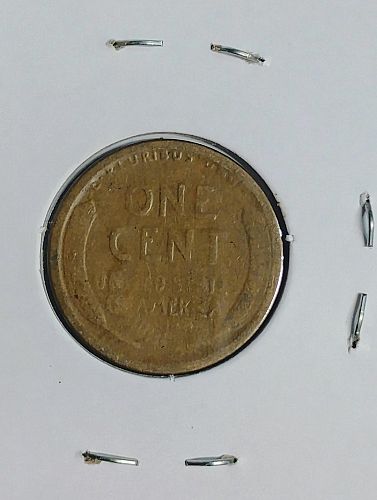 1921-S LINCOLN WHEAT CENT VF-20 STRUCK THROUGH GREASE; reverse / lamination: obverse