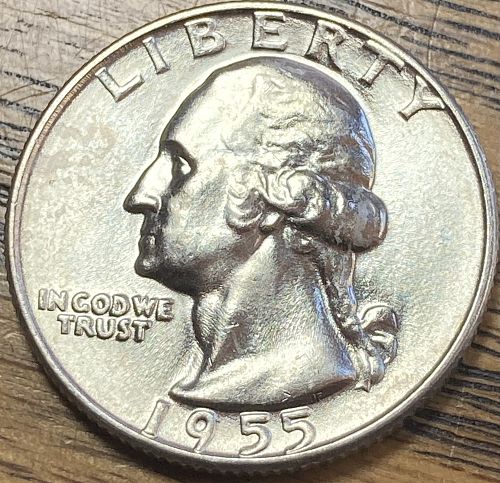 1955D Washington quarter in MINT STATE condition