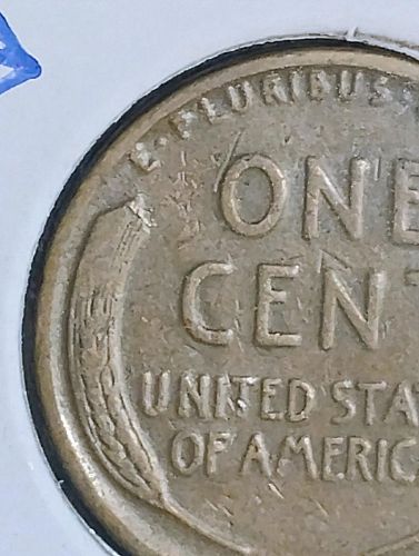 1927-D LINCOLN WHEAT CENT F-12 SMALL LAMINATION REVERSE ERROR COIN