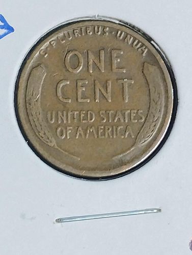 1927-D LINCOLN WHEAT CENT F-12 SMALL LAMINATION REVERSE ERROR COIN
