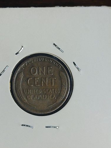 1928-S LINCOLN WHEAT CENT VF-20 STRUCK THROUGH RIM BURR OBVERSE ERROR COIN