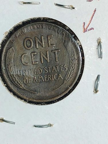 1929 LINCOLN WHEAT CENT AU-55BN DIE BREAK ERROR COIN
