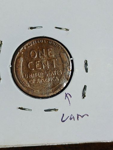 1929-S LINCOLN WHEAT CENTS OBVERSE & REVERSE LAMINATIONS