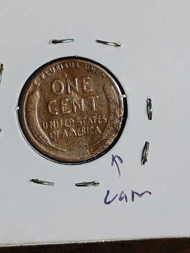 1929-S LINCOLN WHEAT CENTS OBVERSE & REVERSE LAMINATIONS