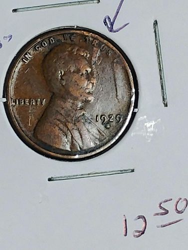 1929-S LINCOLN WHEAT CENTS OBVERSE & REVERSE LAMINATIONS