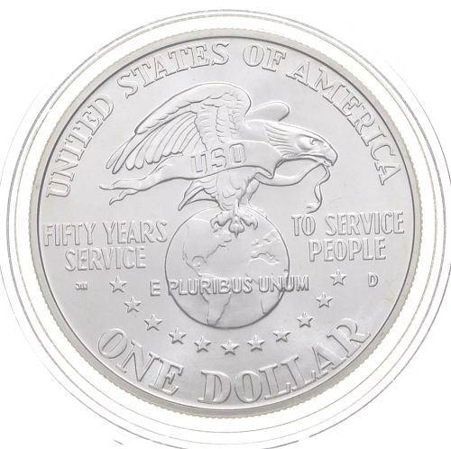 1991-"D" USO Commemorative Silver Dollar ***BU***