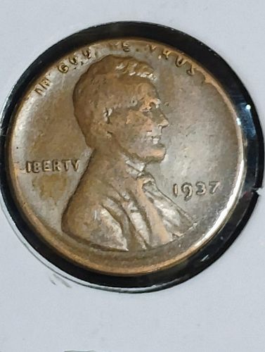 1937 LINCOLN WHEAT CENT VF-20 DETAILS: REV. SCRATCHES, BROADSTRUCK & S/T GREASE ERROR