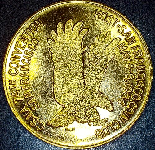 1984 Eagle San Francisco California State Numismatic Association Medal/Token