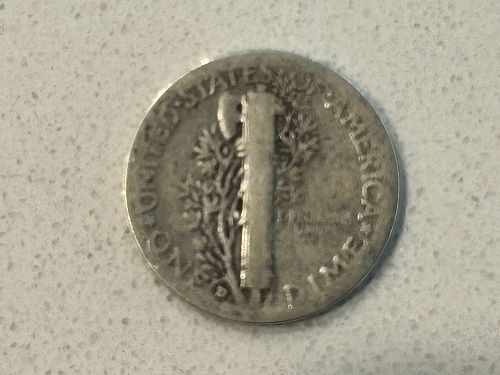 1935 D Mercury Dime, 90% silver, exactly as shown