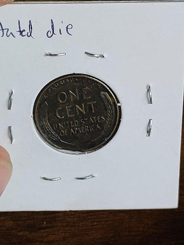 1939 LINCOLN WHEAT CENT XF-45 CLIP & STRUCK THROUGH OBVERSE & SLIGHT ROTATED DIE