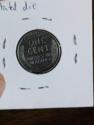 1939 LINCOLN WHEAT CENT XF-45 CLIP & STRUCK THROUGH OBVERSE & SLIGHT ROTATED DIE