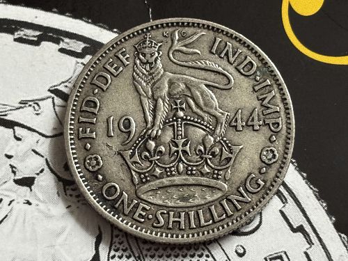 1944 George VI British Silver One Shilling