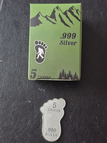 2024 5 GRAM .999 SILVER "SASQUATCH" BIGFOOT PRINT BAR IN CASE