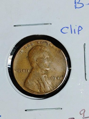 LINCOLN WHEAT CENT F-15 CLIP ERROR COIN