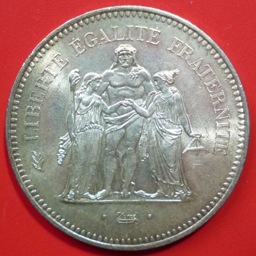 France French Francaise 50 Francs 1977 KM# 941.1 Silver 0.8680 oz
