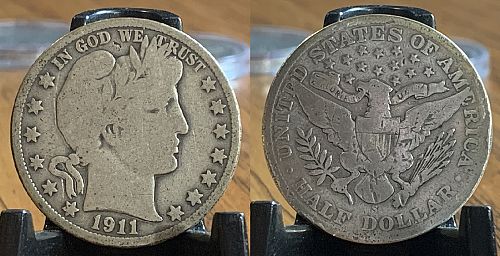 1911 S Barber Half Dollars
