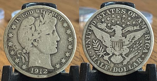 1912 D Barber Half Dollars