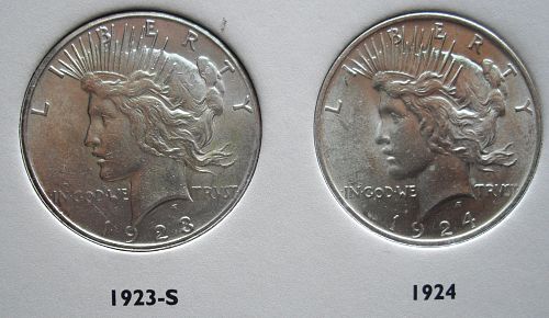 Complete Nicer Grade Peace Dollar Set ~24 Coins ~1926 AU58 ANACS VAM-2 ~Free Shipping