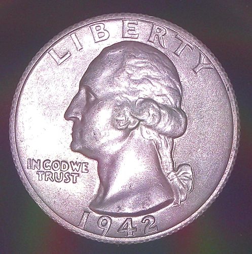 1942-S AU+ Washington Quarter