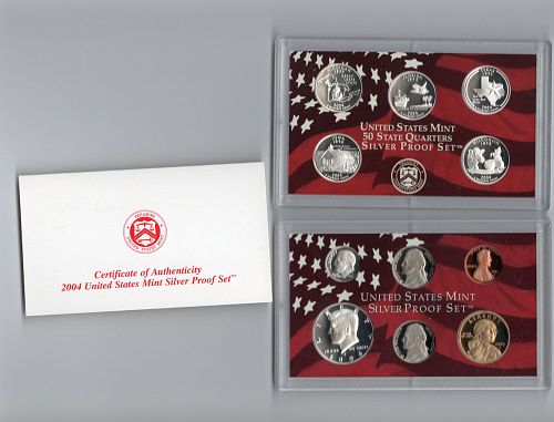 2004- 90% Silver Proof set 11 Coins W/ Box & COA