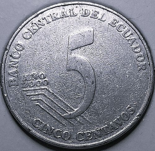 ✅2000 Ecuador Five Cent Piece✅
