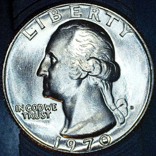 1970 D Washington Quarter BU or Better