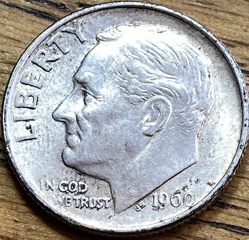 1960 Roosevelt dime in ALMOST UNCIRCULATED condition